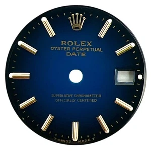 Genuine Rolex Oyster Perpetual Date 26mm Vignette Dial Blue & Gold 6917 - Picture 1 of 4
