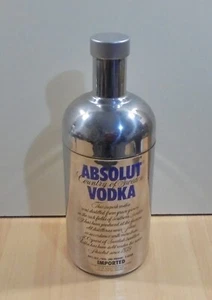 ABSOLUT VODKA ADVERTISIGN METAL BOTTLE SHAPE COOLER / ICE BUCKET - Picture 1 of 14