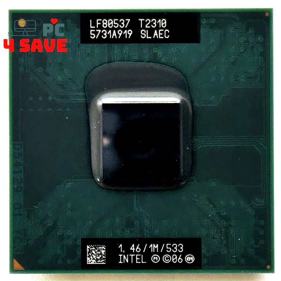Intel Pentium Dual-Core T2310 1.46GHz Socket P Laptop Mobile CPU Processor SLAEC - Image 1 of 1