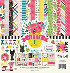 ECHO PARK "SUMMER FUN" 12X12 PAPER VACATION TROPICALS SUMMER SCRAPJACK'S PLACE - Picture 1 of 12