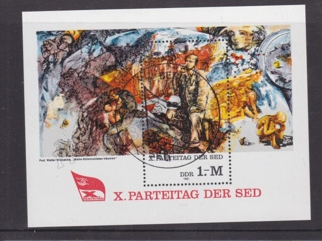 GERMANY DDR SG MSE2313 USED CTO STAMP SHEET 1981 10TH CONGRESS SOCIALIST UNITY - Image 1 of 1
