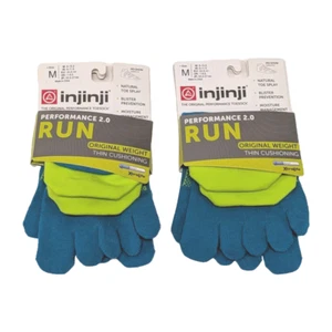 *2 PAIRS* Sz MEDIUM (M 8-10.5) (W 9-11.5) - INJINJI Toe Socks ELECTRIC No-Show - Picture 1 of 7