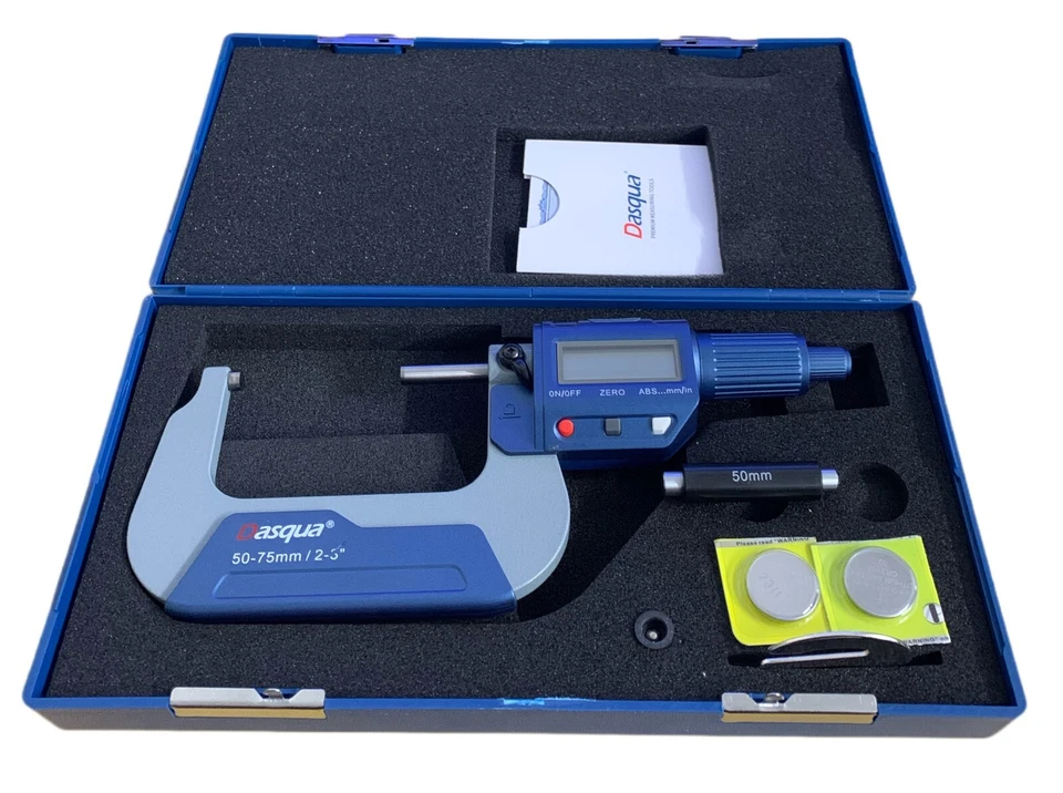 DIGITAL OUTSIDE ELECTRONIC MICROMETER 50-75MM / 2-3''  BY DASQUA 4230-2015 RDG - Image 1 of 1
