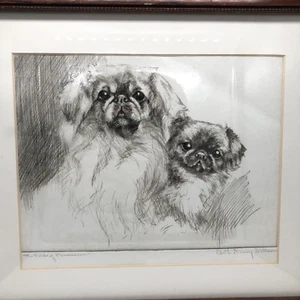 Edith Derry Willson "Pride of Possession" Pekingese Etching - Picture 1 of 5