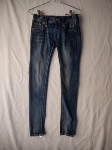 ROCK REVIVAL “Alivia” Mid Rise Skinny Jeans Dark Blue Fade Women 23 - Picture 1 of 11