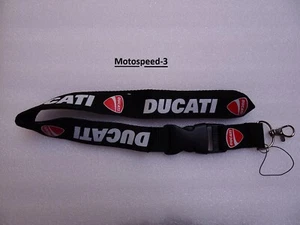 Cordino ducati Laccetto Portachiavi da Collo 50cm Sgancio Rapido nero - Foto 1 di 1