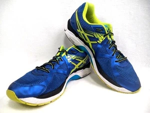 Asics GT-2000 MENS RUNNING SHOES SNEAKERS BLUE/NEON GREEN SZ 13 - Picture 1 of 11