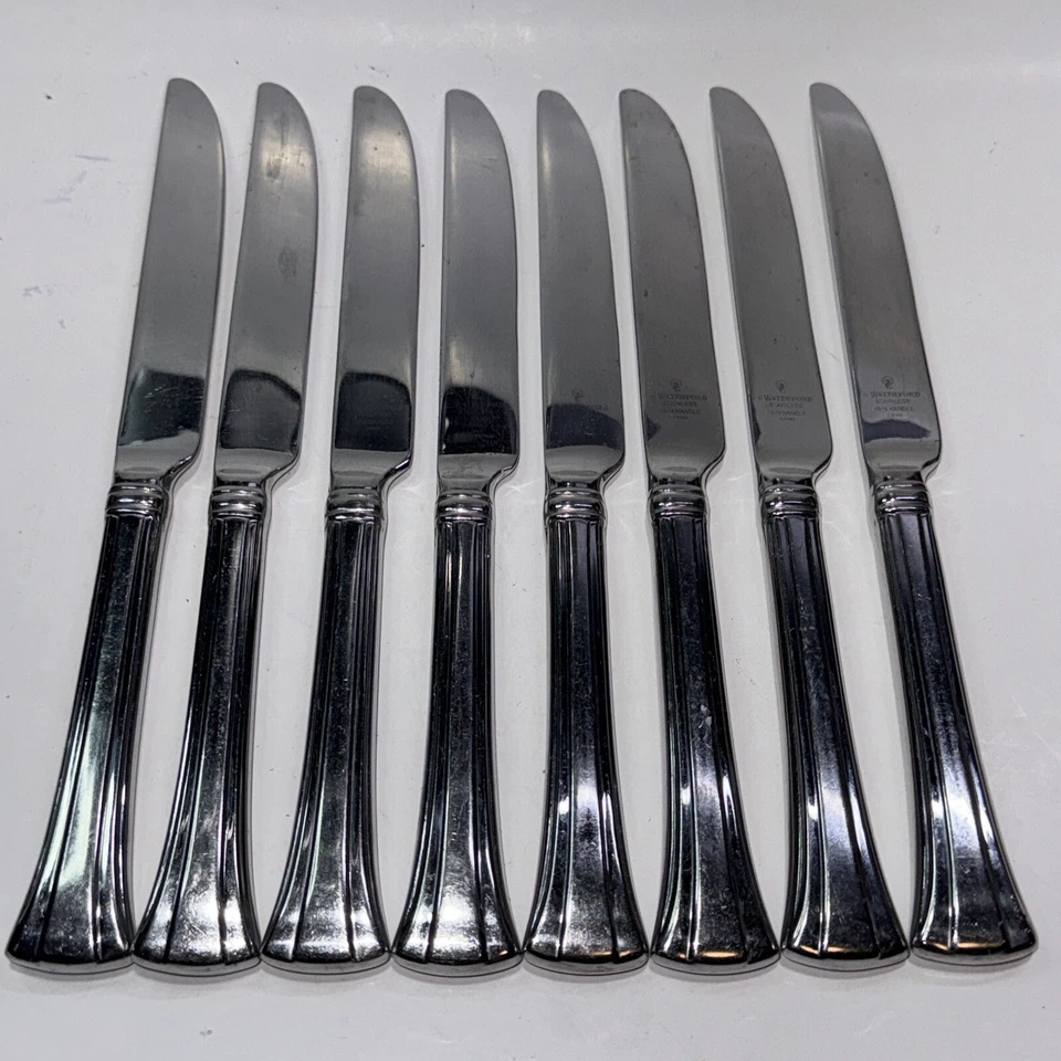 Lot Of 8 Waterford Mont Clare Stainless 18/10 Silverware Dinner Knives Used Foto 1 de 4