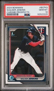 2024 Bowman Walker Jenkins Chrome 1st Prospect BCP-43 PSA 10 Twins GEM MINT - Bild 1 von 2