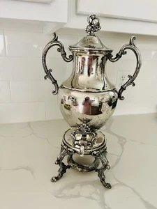 Antique Silverplated Coffee/Tea Samovar Urn - Gently Used - Picture 1 of 4