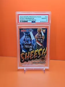 🔴⚫️🔴 2023 HOOPS PREMIUM STOCK SCOOT HENDERSON SHEESH-SILVER PRIZM #23 PSA 10 - Foto 1 di 3