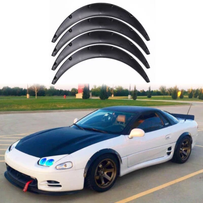 Kit de carrocería de arcos de rueda extra anchos con llamaradas de guardabarros negro de 3,5" para Mitsubishi 3000GT Foto 1 de 4