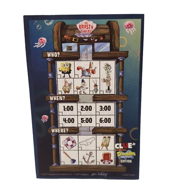 Clue Jr 2011 Bob Esponja Pantalones Cuadrados Detective Hojas Bloc de Notas Repuesto Foto 1 de 3