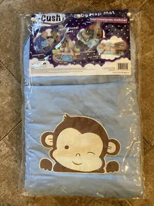 EUC zCush Baby Nap Mat Blue w Monkey "Safely Pass" "Easy Changing" Family Choice - Picture 1 of 11