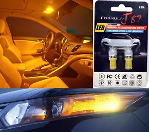 LED 5050 Light Orange Amber 194 Two Bulbs Interior Dome Replacement Festoon Fit - Picture 1 of 11