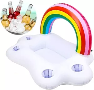 Flotadores para bebidas de piscina - Divertido soporte para bebidas flotante inflable para piscina con portavasos - Imagen 1 de 10