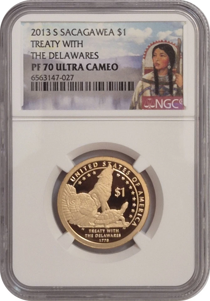 2013-S Sacagawea Proof Coin NGC PF70 Ultra Cameo Sacagawea Label - Image 1 of 1