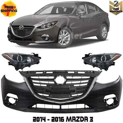 Kit de montaje de cubierta de parachoques delantero fascia y rejilla para Mazda 3 Sport 2014-2016 Foto 1 de 4