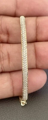 Браслет из желтого золота 14 карат с бриллиантами общим весом 0,33 карата. 7 дюймов (BU15) - Изображение 1 из 4