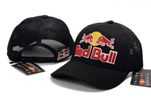 Red Bull Men's Adult Trucker Cap Outdoor Casual Mesh Black Sports Baseball Hat - Picture 1 of 1