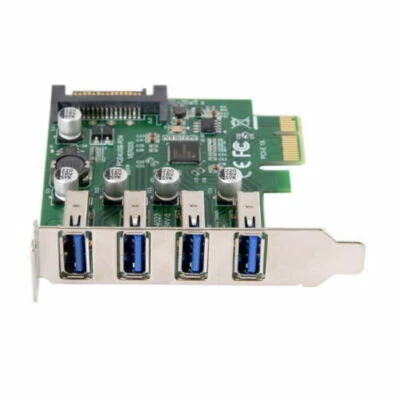 Low Profile 4 Ports PCI-E to USB 3.0 HUB PCI Express Expansion Card Adapter - Image 1 of 4