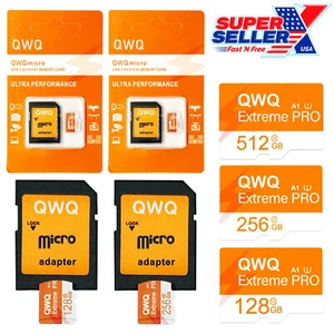 Micro SD Card Memory 128GB 256GB 512GB PRO Extreme A1 U3 V10 Class 10 - 2 PACK - Picture 1 of 25