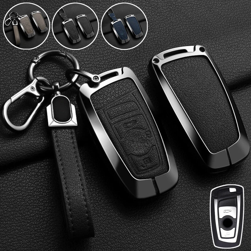 Zinc Alloy Leather Car Key Fob Case Cover For BMW X2 X3 X4 X5 F30 3 4 5 6 7 M5 Foto 1 de 4