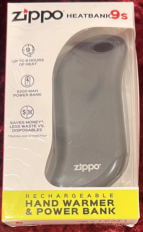 Zippo Heatbank 9s Rechargeable Hand Warmer & Power Bank Z4a18 40582 Black