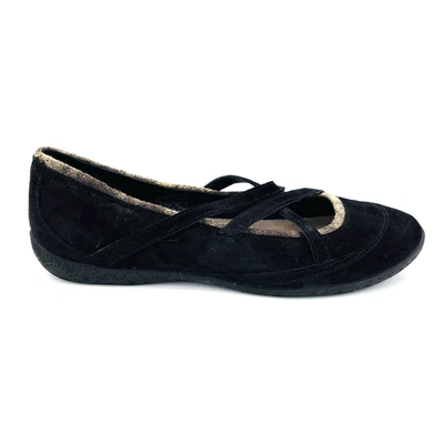 Mujer 7.5 Patagonia Peony Dove Negro Gamuza Cuero Mary Jane Ballet Plano T59520 Foto 1 de 4