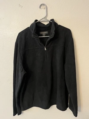 Banana Republic Sweater Men Size XL Black Cotton Blend 1/4 Zip - Image 1 of 4