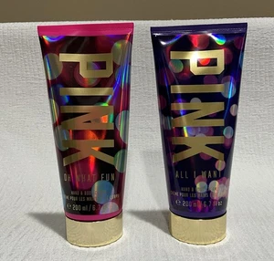 Victoria's Secret PINK Oh What Fun/All I Want Hand & Body Cream Both Very Rare! - Picture 1 of 16