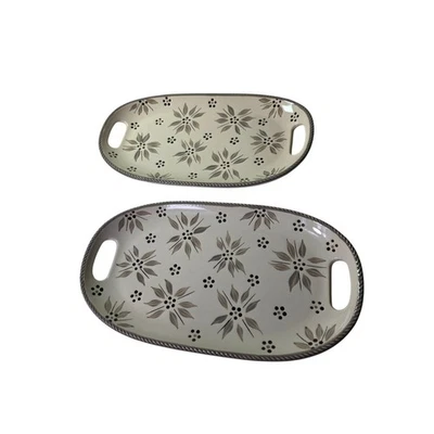 Juego de 2 platos para servir de horno a mesa gris del viejo mundo TEMPTATIONS  Foto 1 de 4