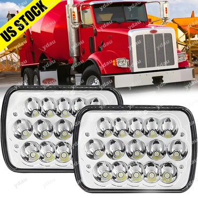 Pair 5x7'' 7x6'' LED Headlights Hi/Lo Beam For Peterbilt 330 365 367 379 386 389 - Image 1 of 4