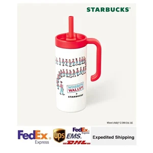 Vaso Starbucks Corea 2025 Where’s Wally Christmas Joyful Wally Hank 532 ml - Imagen 1 de 8