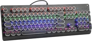 E-YOOSO K600 TYPEWRITER Retro Mechanical Gaming Keyboard 104 Key, Rainbow LED - Afbeelding 1 van 5