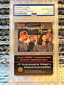 STAR TREK THE PILOT MAJEL BARRETT PSA AUTOGRAPHED CARD - Picture 1 of 4