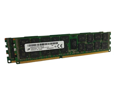 Micron RDIMM Server RAM 32GB (2x16GB) PC3-14900R 2RX4 MT36JSF2G72PZ-1G9E1 - Image 1 of 4