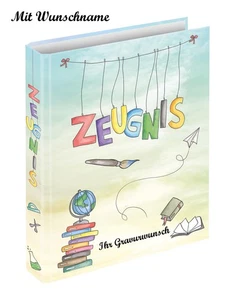 Zeugnismappe mit Namensgravur - Zeugnisringbuch - "Schooldoodle" - Bild 1 von 3