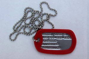 Custom Personalized Debossed Medical Alert ID Stainless Steel Military Dog Tag - Bild 1 von 2