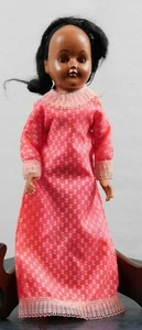 Small, vintage, plastic, African American doll with dress *READ* - Picture 1 of 9