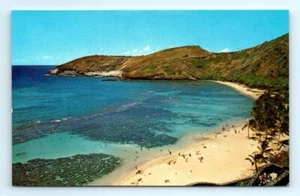 Vintage HI Postcard Aerial View of Hanauma Bay Hawaii Honolulu - Picture 1 of 2