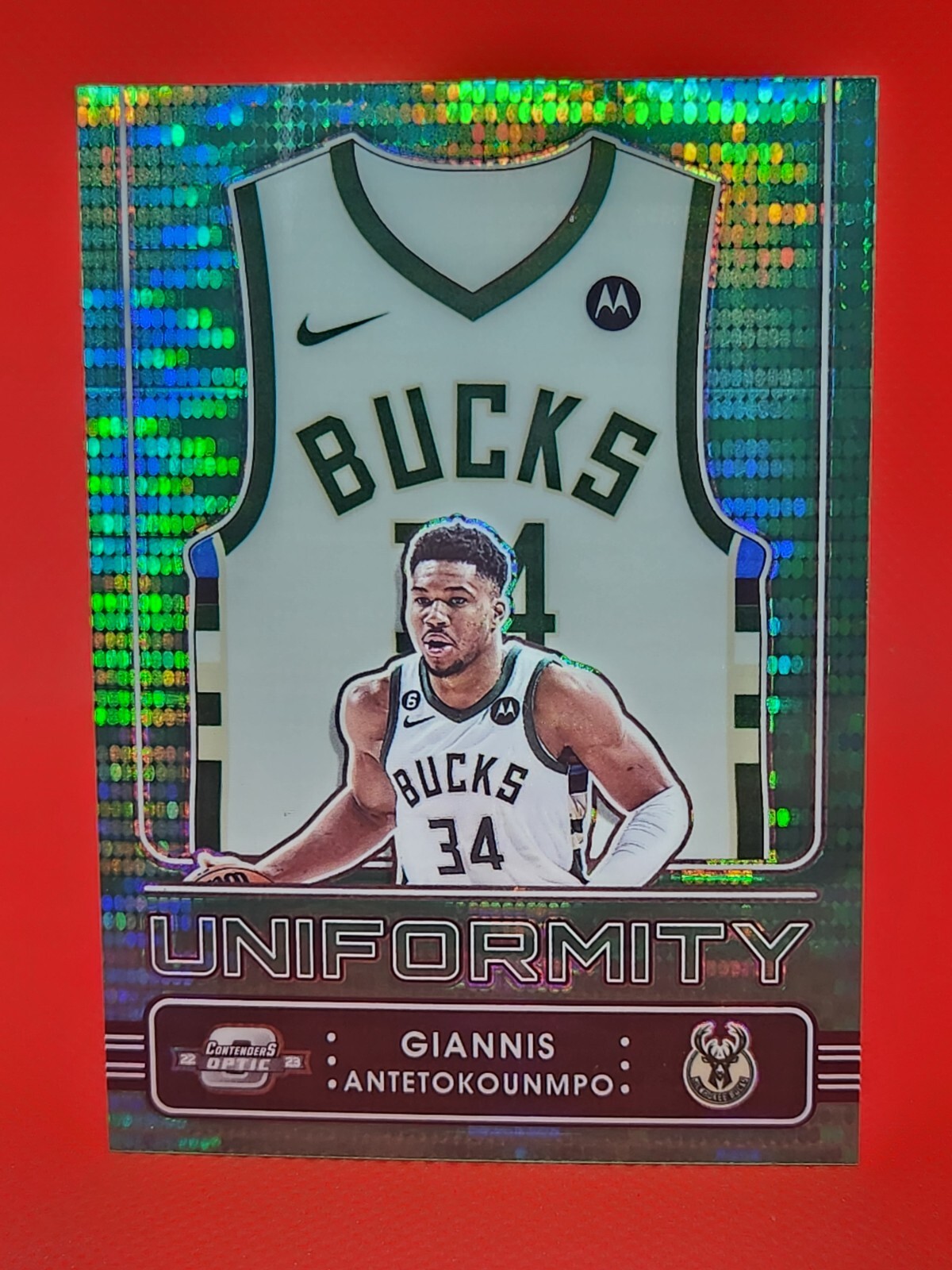 2022-23 Contenders Optic GIANNIS ANTETOKOUNMPO Uniformity Green Pulsar /25 🔥