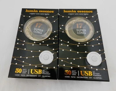 Mini luces 2 juegos de 50 luces de hadas 17 pies cada una cable de cobre batería LED  Foto 1 de 4