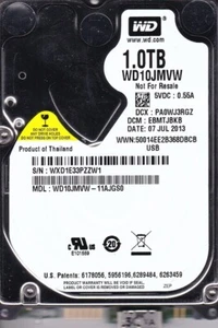 WD10JMVW-11AJGS0 EBMTJBKB WXD1E3 1TB 2013 Thailand USB 3.0 2.5 Western Digital - Afbeelding 1 van 5