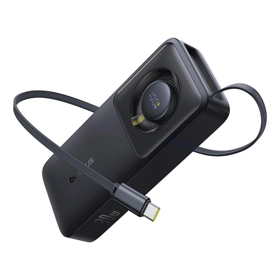 Powerbank mit USB-C-Anschluss und einziehbarem USB-C-Kabel 10000 mAh 30 W  - Bild 1 von 1