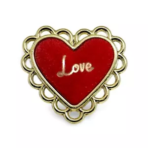 20 pcs Wine Red Resin Heart Metal Shank Sewing Buttons for Coats -25mm -1" - Picture 1 of 7