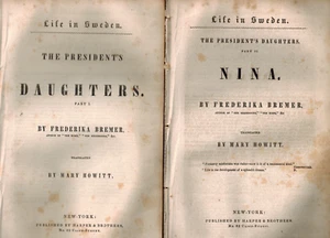1843 Life in Sweden the President's Daughters and Nina by Bremer Swedish Fiction - Picture 1 of 1