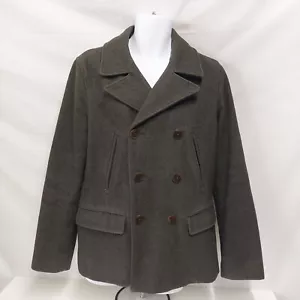 Cappotto uomo GAP lana pavone oliva profondo MEDIUM militare navale VINTAGE Y2K - Foto 1 di 15