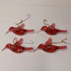 4 Adornos de Árbol de Navidad Colibrí Rosa Plástico Taiwán  - Imagen 1 de 6