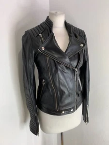 BNWT Gestuz biker jacket UK 8 NEW Electra leather asymmetrical café racer £399 - Picture 1 of 13